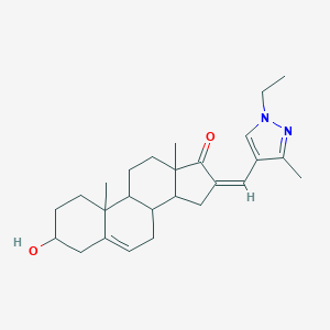 molecular formula C26H36N2O2 B453761 16-[(1-ethyl-3-methyl-1H-pyrazol-4-yl)methylene]-3-hydroxyandrost-5-en-17-one CAS No. 1092769-30-6