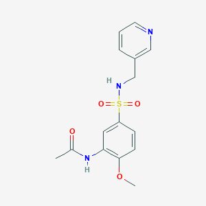 molecular formula C15H17N3O4S B4537616 N-(2-methoxy-5-{[(3-pyridinylmethyl)amino]sulfonyl}phenyl)acetamide 
