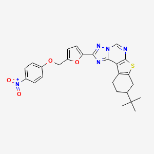 molecular formula C26H25N5O4S B4537623 9-tert-butyl-2-{5-[(4-nitrophenoxy)methyl]-2-furyl}-8,9,10,11-tetrahydro[1]benzothieno[3,2-e][1,2,4]triazolo[1,5-c]pyrimidine 