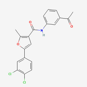 molecular formula C20H15Cl2NO3 B4537631 N-(3-acetylphenyl)-5-(3,4-dichlorophenyl)-2-methyl-3-furamide 