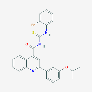 molecular formula C26H22BrN3O2S B453765 N-(2-bromophenyl)-N'-{[2-(3-isopropoxyphenyl)-4-quinolinyl]carbonyl}thiourea 
