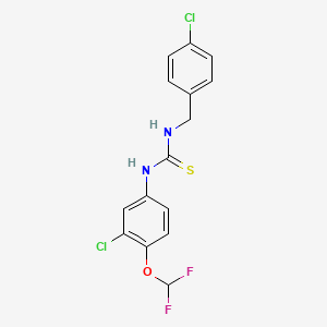 molecular formula C15H12Cl2F2N2OS B4537690 N-(4-chlorobenzyl)-N'-[3-chloro-4-(difluoromethoxy)phenyl]thiourea 