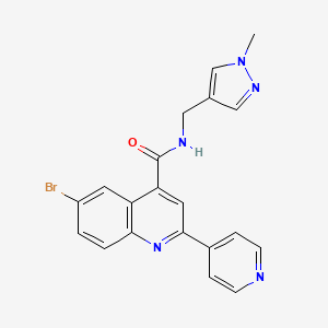 6-bromo-N-[(1-methyl-1H-pyrazol-4-yl)methyl]-2-(4-pyridinyl)-4-quinolinecarboxamide