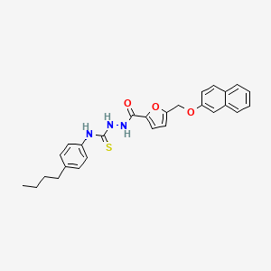 molecular formula C27H27N3O3S B4537722 N-(4-butylphenyl)-2-{5-[(2-naphthyloxy)methyl]-2-furoyl}hydrazinecarbothioamide 