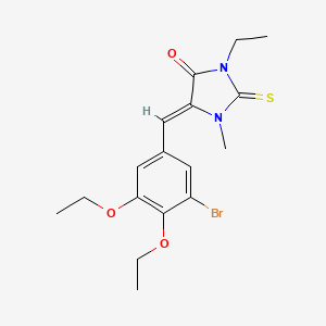 molecular formula C17H21BrN2O3S B4537728 5-(3-bromo-4,5-diethoxybenzylidene)-3-ethyl-1-methyl-2-thioxo-4-imidazolidinone 