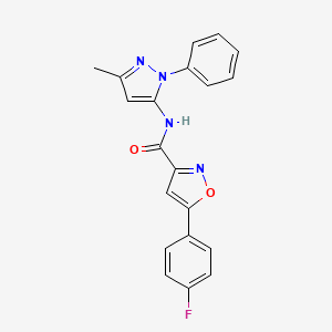 molecular formula C20H15FN4O2 B4537731 5-(4-fluorophenyl)-N-(3-methyl-1-phenyl-1H-pyrazol-5-yl)-3-isoxazolecarboxamide 