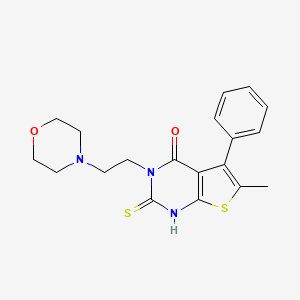 molecular formula C19H21N3O2S2 B4537737 2-mercapto-6-methyl-3-[2-(4-morpholinyl)ethyl]-5-phenylthieno[2,3-d]pyrimidin-4(3H)-one 