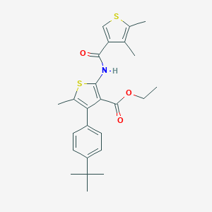 molecular formula C25H29NO3S2 B453774 Ethyl 4-(4-tert-butylphenyl)-2-{[(4,5-dimethyl-3-thienyl)carbonyl]amino}-5-methyl-3-thiophenecarboxylate 