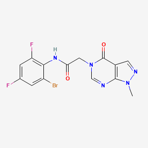molecular formula C14H10BrF2N5O2 B4537763 N-(2-bromo-4,6-difluorophenyl)-2-(1-methyl-4-oxo-1,4-dihydro-5H-pyrazolo[3,4-d]pyrimidin-5-yl)acetamide 