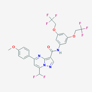 N-[3,5-bis(2,2,2-trifluoroethoxy)phenyl]-7-(difluoromethyl)-5-(4-methoxyphenyl)pyrazolo[1,5-a]pyrimidine-3-carboxamide