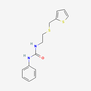 molecular formula C14H16N2OS2 B4537774 N-phenyl-N'-{2-[(2-thienylmethyl)thio]ethyl}urea 