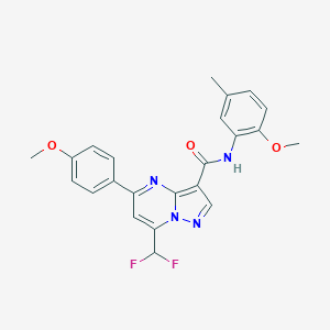 molecular formula C23H20F2N4O3 B453781 7-(difluoromethyl)-N-(2-methoxy-5-methylphenyl)-5-(4-methoxyphenyl)pyrazolo[1,5-a]pyrimidine-3-carboxamide 