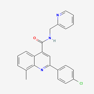 molecular formula C23H18ClN3O B4537832 2-(4-chlorophenyl)-8-methyl-N-(2-pyridinylmethyl)-4-quinolinecarboxamide 