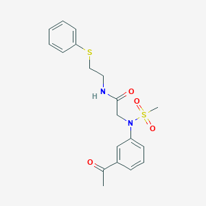 molecular formula C19H22N2O4S2 B4537835 N~2~-(3-acetylphenyl)-N~2~-(methylsulfonyl)-N~1~-[2-(phenylthio)ethyl]glycinamide 