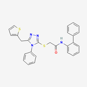 molecular formula C27H22N4OS2 B4537880 N-2-biphenylyl-2-{[4-phenyl-5-(2-thienylmethyl)-4H-1,2,4-triazol-3-yl]thio}acetamide 