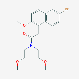 molecular formula C19H24BrNO4 B4537896 2-(6-bromo-2-methoxy-1-naphthyl)-N,N-bis(2-methoxyethyl)acetamide 
