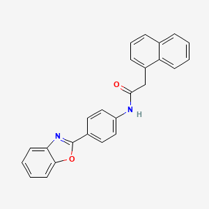 molecular formula C25H18N2O2 B4537901 N-[4-(1,3-benzoxazol-2-yl)phenyl]-2-(1-naphthyl)acetamide 
