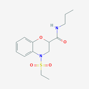 molecular formula C14H20N2O4S B4537912 4-(ethylsulfonyl)-N-propyl-3,4-dihydro-2H-1,4-benzoxazine-2-carboxamide 