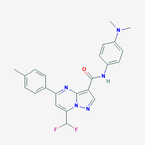 molecular formula C23H21F2N5O B453792 7-(difluoromethyl)-N-[4-(dimethylamino)phenyl]-5-(4-methylphenyl)pyrazolo[1,5-a]pyrimidine-3-carboxamide 