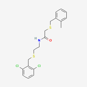 molecular formula C19H21Cl2NOS2 B4537932 N-{2-[(2,6-dichlorobenzyl)thio]ethyl}-2-[(2-methylbenzyl)thio]acetamide 