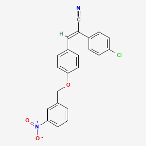molecular formula C22H15ClN2O3 B4537950 2-(4-chlorophenyl)-3-{4-[(3-nitrobenzyl)oxy]phenyl}acrylonitrile 