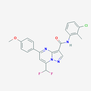 molecular formula C22H17ClF2N4O2 B453796 N-(3-chloro-2-methylphenyl)-7-(difluoromethyl)-5-(4-methoxyphenyl)pyrazolo[1,5-a]pyrimidine-3-carboxamide 