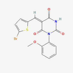 molecular formula C16H11BrN2O4S B4537963 5-[(5-bromo-2-thienyl)methylene]-1-(2-methoxyphenyl)-2,4,6(1H,3H,5H)-pyrimidinetrione 
