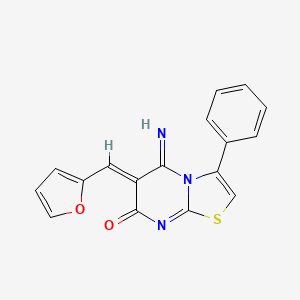 molecular formula C17H11N3O2S B4537983 6-(2-furylmethylene)-5-imino-3-phenyl-5,6-dihydro-7H-[1,3]thiazolo[3,2-a]pyrimidin-7-one 