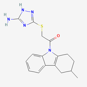 molecular formula C17H19N5OS B4537996 5-{[2-(3-methyl-1,2,3,4-tetrahydro-9H-carbazol-9-yl)-2-oxoethyl]thio}-4H-1,2,4-triazol-3-amine 