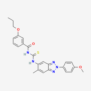 molecular formula C25H25N5O3S B4538006 N-({[2-(4-methoxyphenyl)-6-methyl-2H-1,2,3-benzotriazol-5-yl]amino}carbonothioyl)-3-propoxybenzamide 