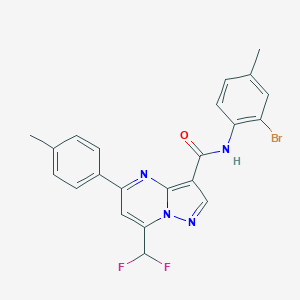 molecular formula C22H17BrF2N4O B453801 N-(2-bromo-4-methylphenyl)-7-(difluoromethyl)-5-(4-methylphenyl)pyrazolo[1,5-a]pyrimidine-3-carboxamide 