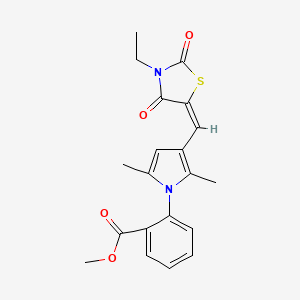 methyl 2-{3-[(3-ethyl-2,4-dioxo-1,3-thiazolidin-5-ylidene)methyl]-2,5-dimethyl-1H-pyrrol-1-yl}benzoate