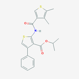 molecular formula C21H21NO3S2 B453802 Isopropyl 2-{[(4,5-dimethyl-3-thienyl)carbonyl]amino}-4-phenyl-3-thiophenecarboxylate 