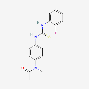 molecular formula C16H16FN3OS B4538027 N-[4-({[(2-fluorophenyl)amino]carbonothioyl}amino)phenyl]-N-methylacetamide 
