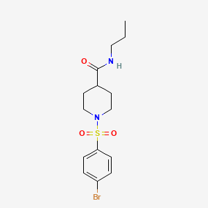 molecular formula C15H21BrN2O3S B4538032 1-[(4-bromophenyl)sulfonyl]-N-propyl-4-piperidinecarboxamide 