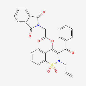 molecular formula C28H20N2O7S B4538039 2-allyl-3-benzoyl-1,1-dioxido-2H-1,2-benzothiazin-4-yl (1,3-dioxo-1,3-dihydro-2H-isoindol-2-yl)acetate 