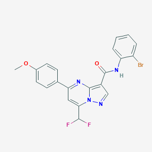 molecular formula C21H15BrF2N4O2 B453804 N-(2-bromophenyl)-7-(difluoromethyl)-5-(4-methoxyphenyl)pyrazolo[1,5-a]pyrimidine-3-carboxamide 