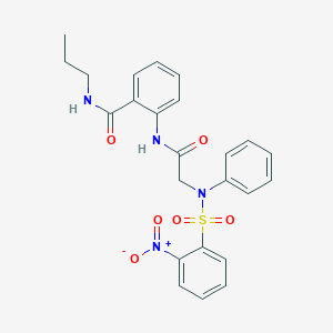molecular formula C24H24N4O6S B4538044 2-({N-[(2-nitrophenyl)sulfonyl]-N-phenylglycyl}amino)-N-propylbenzamide 