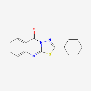 molecular formula C15H15N3OS B4538065 2-cyclohexyl-5H-[1,3,4]thiadiazolo[2,3-b]quinazolin-5-one 