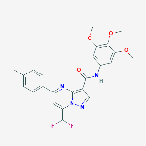 molecular formula C24H22F2N4O4 B453807 7-(difluoromethyl)-5-(4-methylphenyl)-N-(3,4,5-trimethoxyphenyl)pyrazolo[1,5-a]pyrimidine-3-carboxamide 