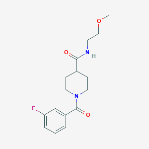 molecular formula C16H21FN2O3 B4538078 1-(3-fluorobenzoyl)-N-(2-methoxyethyl)-4-piperidinecarboxamide 