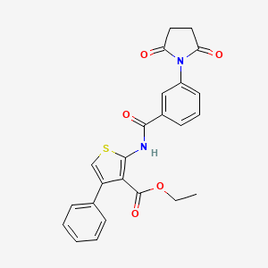 molecular formula C24H20N2O5S B4538087 ethyl 2-{[3-(2,5-dioxo-1-pyrrolidinyl)benzoyl]amino}-4-phenyl-3-thiophenecarboxylate 