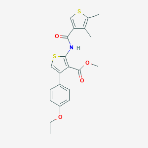 molecular formula C21H21NO4S2 B453811 Methyl 2-{[(4,5-dimethyl-3-thienyl)carbonyl]amino}-4-(4-ethoxyphenyl)-3-thiophenecarboxylate 