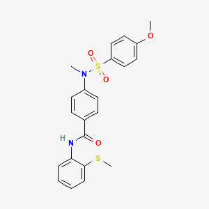 molecular formula C22H22N2O4S2 B4538110 4-[[(4-methoxyphenyl)sulfonyl](methyl)amino]-N-[2-(methylthio)phenyl]benzamide 