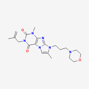 molecular formula C20H28N6O3 B4538116 1,7-dimethyl-3-(2-methyl-2-propen-1-yl)-8-[3-(4-morpholinyl)propyl]-1H-imidazo[2,1-f]purine-2,4(3H,8H)-dione 