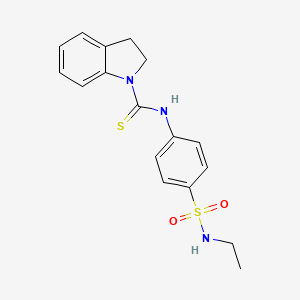 molecular formula C17H19N3O2S2 B4538119 N-{4-[(ethylamino)sulfonyl]phenyl}-1-indolinecarbothioamide 