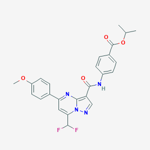 molecular formula C25H22F2N4O4 B453812 Isopropyl 4-({[7-(difluoromethyl)-5-(4-methoxyphenyl)pyrazolo[1,5-a]pyrimidin-3-yl]carbonyl}amino)benzoate 