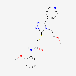 molecular formula C19H21N5O3S B4538123 2-{[4-(2-methoxyethyl)-5-(4-pyridinyl)-4H-1,2,4-triazol-3-yl]thio}-N-(2-methoxyphenyl)acetamide 