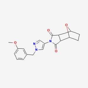 molecular formula C19H19N3O4 B4538125 4-[1-(3-methoxybenzyl)-1H-pyrazol-4-yl]-10-oxa-4-azatricyclo[5.2.1.0~2,6~]decane-3,5-dione 