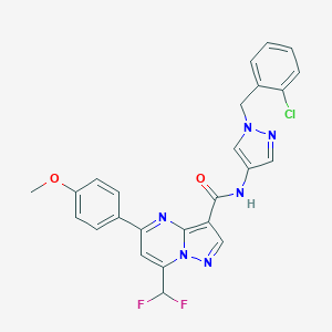 molecular formula C25H19ClF2N6O2 B453814 N-[1-(2-chlorobenzyl)-1H-pyrazol-4-yl]-7-(difluoromethyl)-5-(4-methoxyphenyl)pyrazolo[1,5-a]pyrimidine-3-carboxamide 